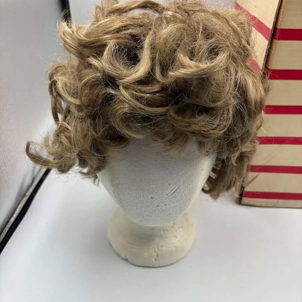 Lot 5 Vintage Wigs & Storage Box & Styrofoam Head Wiglet 1 Human Hair Modacrylic